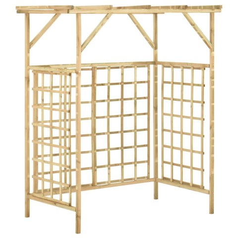 Pergola na dwa kosze na śmieci, impregnowane drewno sosnowe Pergola na dwa kosze na śmieci, impregnowane drewno sosnowe