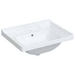 Umywalka, biała, 61x48x23 cm, prostokątna, ceramiczna