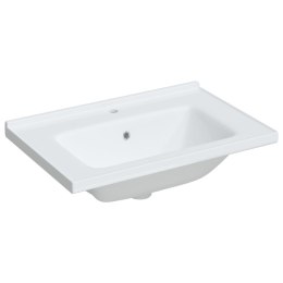 Umywalka, biała, 71x48x19,5 cm, prostokątna, ceramiczna