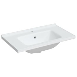 Umywalka, biała, 81x48x19,5 cm, prostokątna, ceramiczna