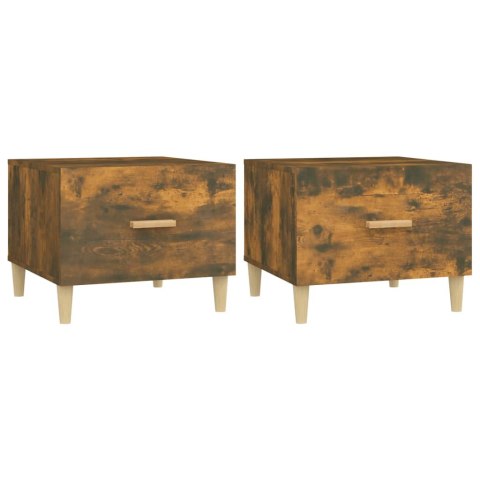 Stoliki kawowe, 2 szt., przydymiony dąb, 50x50x40 cm