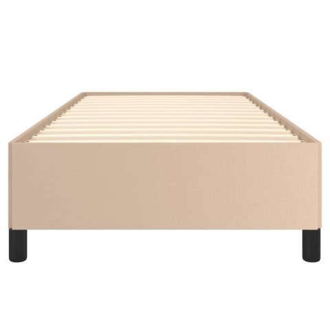 Rama łóżka, cappuccino, 90x190 cm, obita sztuczną skórą