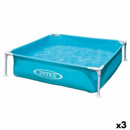 Basen dla dzieci Intex Mini Frame Niebieski Kwadratowy 342 L 122 x 30 x 122 cm (3 Sztuk)