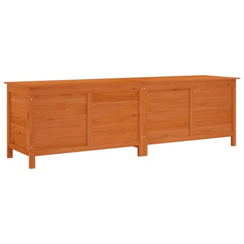 Skrzynia ogrodowa, brąz, 198,5x50x56,5 cm, lite drewno jodłowe