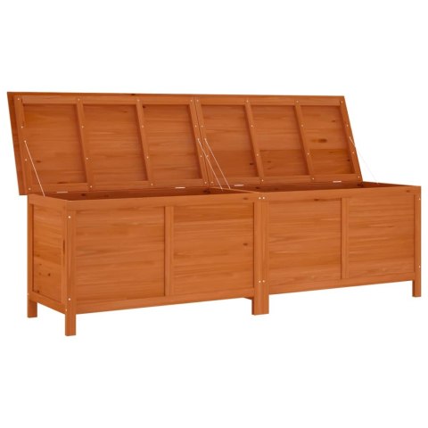 Skrzynia ogrodowa, brąz, 198,5x50x56,5 cm, lite drewno jodłowe