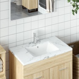Umywalka, biała, 47,5x35x19,5 cm, prostokątna, ceramiczna