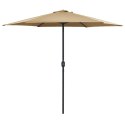 Parasol ogrodowy na słupku aluminiowym, 270x246 cm, taupe