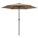 Parasol ogrodowy na słupku aluminiowym, 270x246 cm, taupe