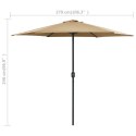 Parasol ogrodowy na słupku aluminiowym, 270x246 cm, taupe