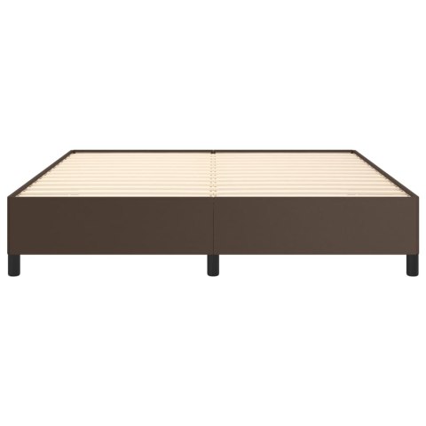 Rama łóżka, brązowe, 160x200 cm, obite sztuczną skórą