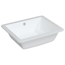 Umywalka, biała, 50x40,5x18,5 cm, prostokątna, ceramiczna
