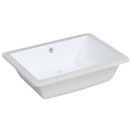 Umywalka, biała, 55,5x40x18,5 cm, prostokątna, ceramiczna