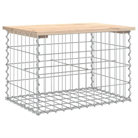 Ławka ogrodowa, z gabionem, 63x44x42 cm, lite drewno sosnowe Ławka ogrodowa, z gabionem, 63x44x42 cm, lite drewno sosnowe