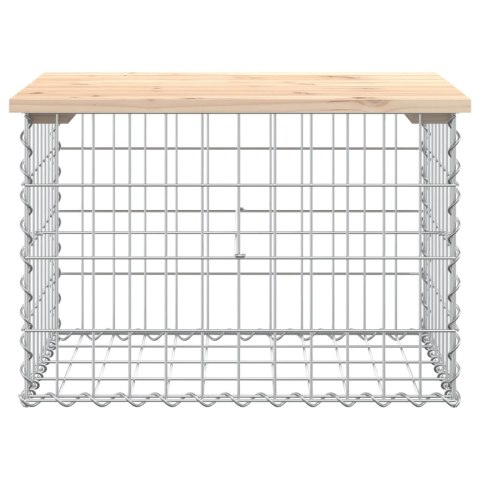 Ławka ogrodowa, z gabionem, 63x44x42 cm, lite drewno sosnowe Ławka ogrodowa, z gabionem, 63x44x42 cm, lite drewno sosnowe