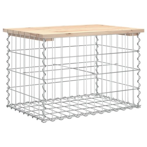 Ławka ogrodowa, z gabionem, 63x44x42 cm, lite drewno sosnowe Ławka ogrodowa, z gabionem, 63x44x42 cm, lite drewno sosnowe