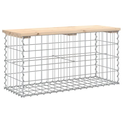 Ławka ogrodowa z gabionem, 83x31,5x42 cm, lite drewno sosnowe Ławka ogrodowa z gabionem, 83x31,5x42 cm, lite drewno sosnowe