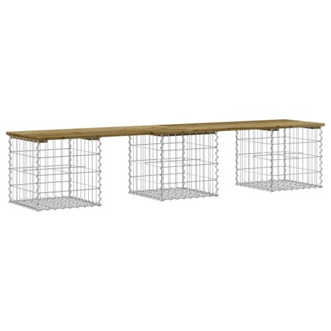 Ławka ogrodowa z gabionem, 203x44x42 cm, impregnowana sosna Ławka ogrodowa z gabionem, 203x44x42 cm, impregnowana sosna