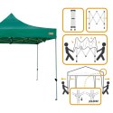 Gazebo Aktive Składany Regulowana wysokość Stal Poliester 420D Oxford Kolor Zielony 300 x 320 x 300 cm