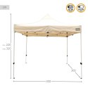 Gazebo Aktive Składany Regulowana wysokość Stal Poliester 420D Oxford Krem 300 x 320 x 300 cm