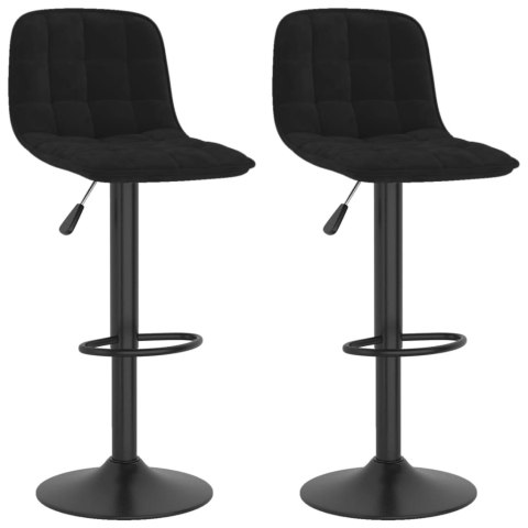 Hokery, 2 szt., czarne, obite aksamitem