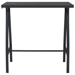 VidaXL Ogrodowy stół barowy, czarny, 110x60x110 cm, szkło hartowane