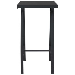 VidaXL Ogrodowy stolik barowy, czarny, 60x60x110 cm, szkło hartowane