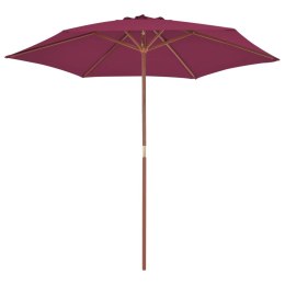 Parasol ogrodowy na drewnianym słupku, 270 cm, bordowy