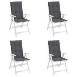 Poduszki na krzesła ogrodowe, 4 szt., antracyt, 120x50x3 cm