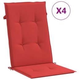 Poduszki na krzesła ogrodowe, 4 szt., czerwone, 120x50x3 cm