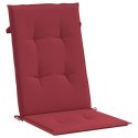 Poduszki na krzesła ogrodowe 4 szt., winna czerwień 120x50x3 cm