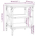 Stoliki boczne, 2 szt., przydymiony dąb, 40x42x50 cm