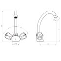 SCHÜTTE Bateria umywalkowa SAVINO z 2 kurkami, chromowa