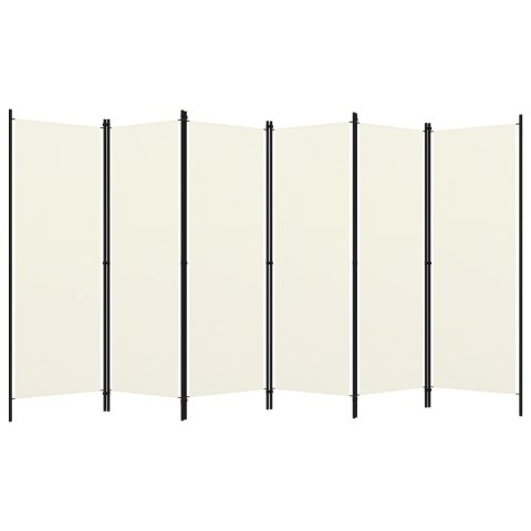 Parawan 6-panelowy, kremowy, 300 x 180 cm