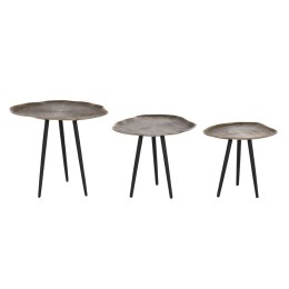 Zestaw 3 stołów Home ESPRIT Czarny Złoty Aluminium 52 x 39 x 45 cm