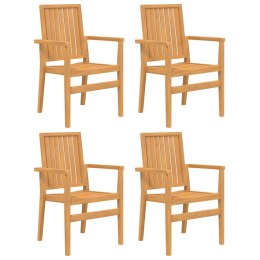 VidaXL Sztaplowane krzesła ogrodowe, 4 szt., 56,5x57,5x91 cm, tekowe