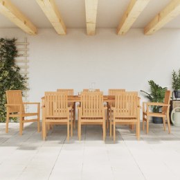 VidaXL Sztaplowane krzesła ogrodowe, 8 szt., 56,5x57,5x91 cm, tekowe