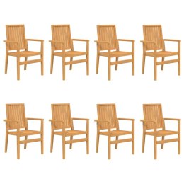 VidaXL Sztaplowane krzesła ogrodowe, 8 szt., 56,5x57,5x91 cm, tekowe