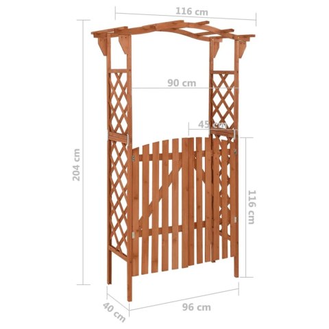 Pergola z furtką, 116x40x204 cm, lite drewno jodłowe Pergola z furtką, 116x40x204 cm, lite drewno jodłowe