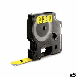Laminowana Taśma do Drukarki Etykiet Dymo D1 45018 12 mm LabelManager™ Żółty Czarny (5 Sztuk)