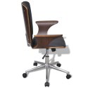 Obrotowe krzesło biurowe, gięte drewno i skóra ekologiczna