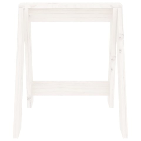 Stołki, 2 szt., białe, 40x40x45 cm, lite drewno sosnowe