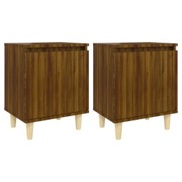 VidaXL 2 szafki nocne z drewnianymi nóżkami, brązowy dąb, 40x30x50 cm