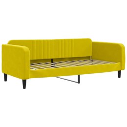 Sofa z funkcją spania, żółta, 100x200 cm, obita aksamitem
