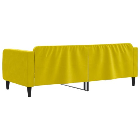 Sofa z funkcją spania, żółta, 100x200 cm, obita aksamitem