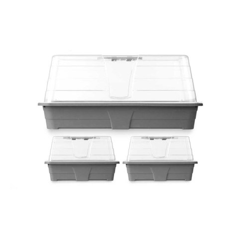 Zestaw szklarni Ibergarden Szary Przezroczysty Plastikowy 38,4 x 17 x 24 cm 38,4 x 18 x 24 cm 38,4 x 24,7 x 20 cm (8 Sztuk)