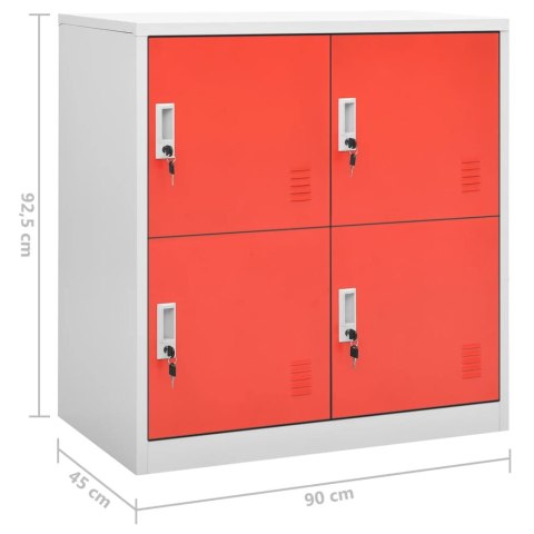 Szafki zamykane, 5 szt., jasnoszaro-czerwone, 90x45x92,5 cm Szafki zamykane, 5 szt., jasnoszaro-czerwone, 90x45x92,5 cm