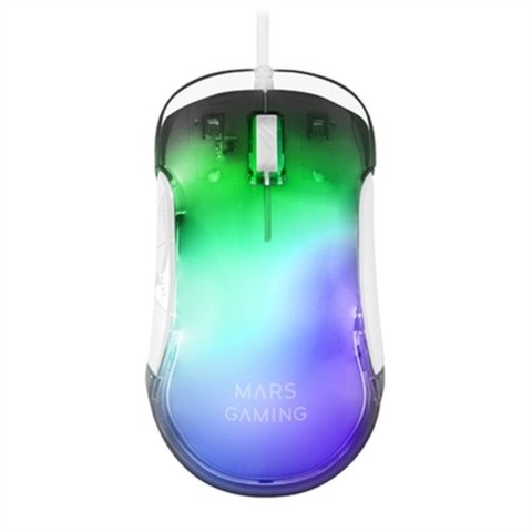 Myszka Mars Gaming MMGLOW 12800 dpi Biały