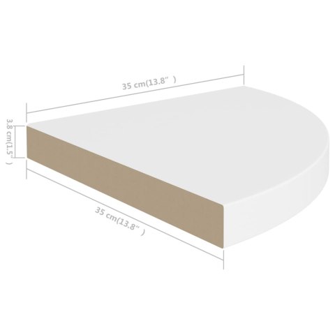 Narożne półki ścienne, 4 szt., białe, 35x35x3,8 cm, MDF Narożne półki ścienne, 4 szt., białe, 35x35x3,8 cm, MDF