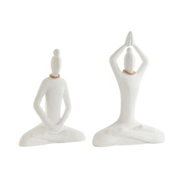 Figurka Dekoracyjna DKD Home Decor Biały Naturalny Orientalny Yoga 25 x 8 x 36 cm (2 Sztuk)