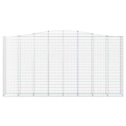 Kosze gabionowe, 4 szt, 400x50x200/220 cm, galwanizowane żelazo